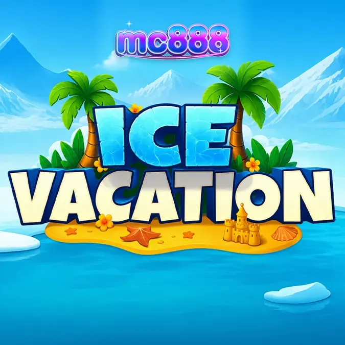 Tampilan visual slot Ice Vacation dengan tema beruang kutub di pantai